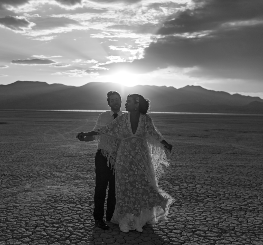 Documentary-Style Wedding Photographer. elopement Dry Lake Bed Las Vegas Nevada